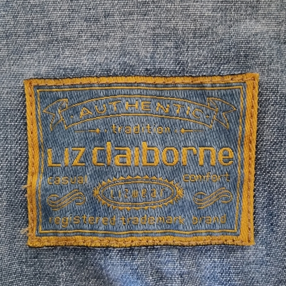 Liz Claiborne 100% cotton denim vest size large - Picture 5 of 9